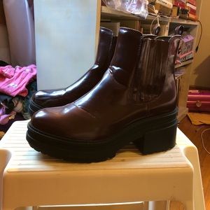 Wine colored nasty gal Chelsea boots